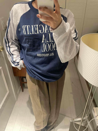 Street Long Sleeve Plain Cotton Sweatshirt