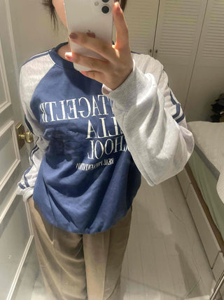 Street Long Sleeve Plain Cotton Sweatshirt