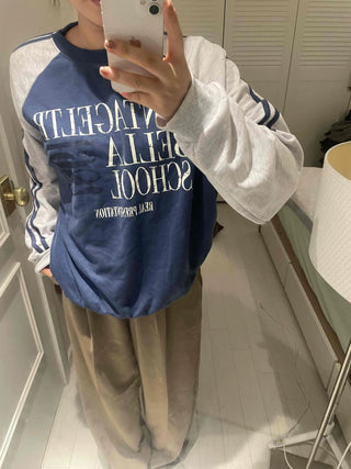 Street Long Sleeve Plain Cotton Sweatshirt