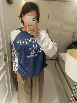 Street Long Sleeve Plain Cotton Sweatshirt