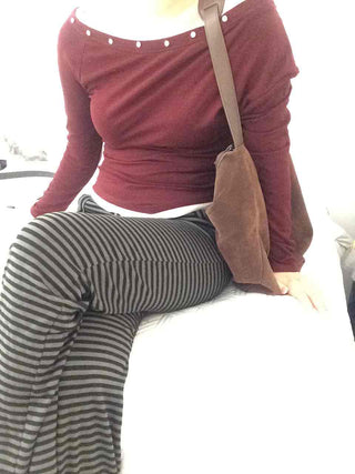 Street Striped Bootcut Long Pants