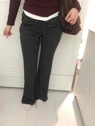 Street Striped Bootcut Long Pants