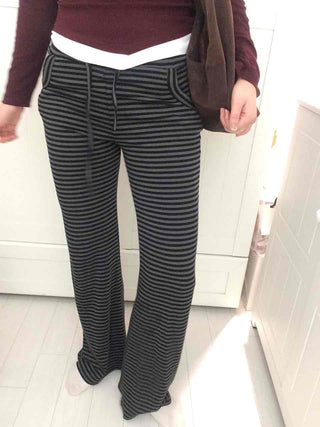 Street Striped Bootcut Long Pants
