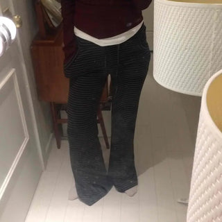 Street Striped Bootcut Long Pants