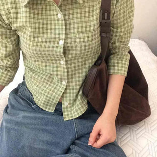 Urban Crop Cotton Check Shirt