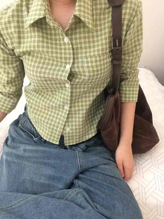 Urban Crop Cotton Check Shirt
