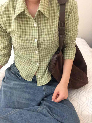 Urban Crop Cotton Check Shirt