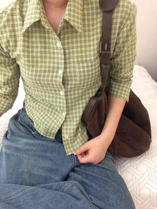 Urban Crop Cotton Check Shirt
