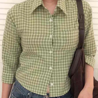 Urban Crop Cotton Check Shirt