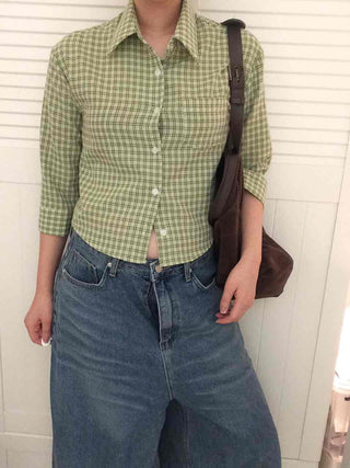 Urban Crop Cotton Check Shirt