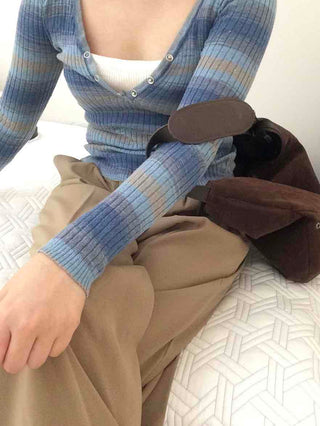Newtro Striped Button Long Sleeve T-shirt
