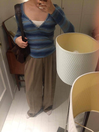 Newtro Striped Button Long Sleeve T-shirt