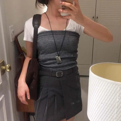 Casual Stretchy Cotton Off-Shoulder Sleeveless