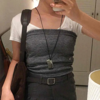 Casual Stretchy Cotton Off-Shoulder Sleeveless