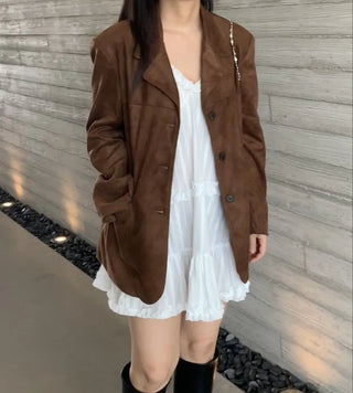 Soft Feminine Frill Cotton Pleated Mini Dress