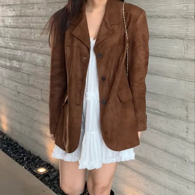 Suede/Leather Plain Jacket