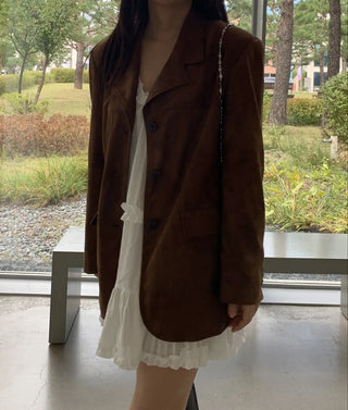 Suede/Leather Plain Jacket