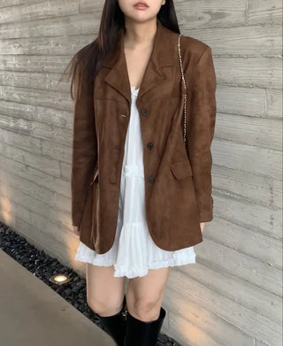 Suede/Leather Plain Jacket
