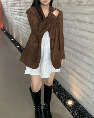 Suede/Leather Plain Jacket
