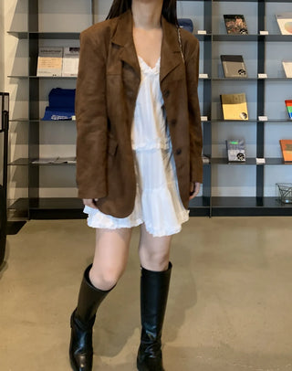 Suede/Leather Plain Jacket