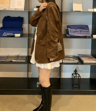 Suede/Leather Plain Jacket