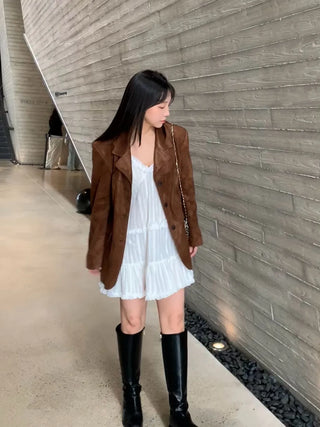 Suede/Leather Plain Jacket