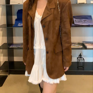Suede/Leather Plain Jacket