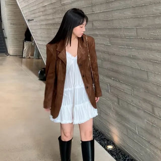 Suede/Leather Plain Jacket
