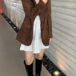 Suede/Leather Plain Jacket