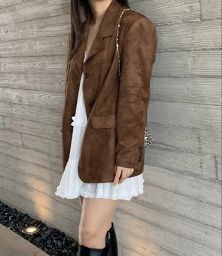 Suede/Leather Plain Jacket