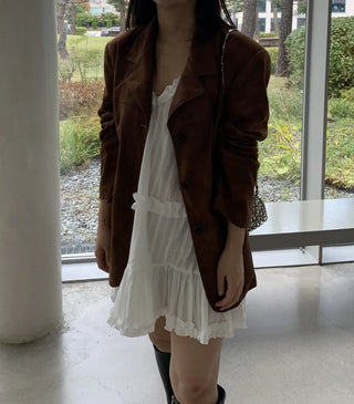 Suede/Leather Plain Jacket