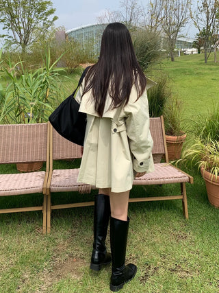 Autumn Cotton Striped Short Coat