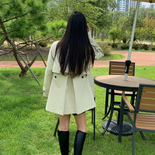 Autumn Cotton Striped Short Coat