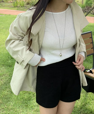 Autumn Cotton Striped Short Coat