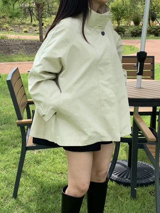 Autumn Cotton Striped Short Coat
