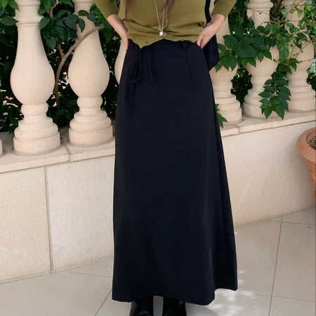 Pure Maxi Plain H-Line Long Skirt