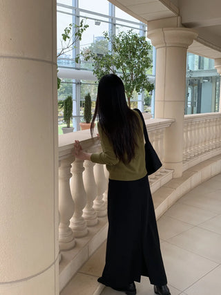 Pure Maxi Plain H-Line Long Skirt