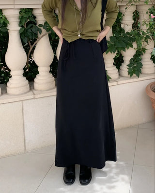 Pure Maxi Plain H-Line Long Skirt