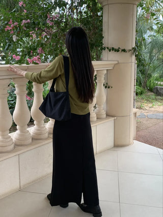 Pure Maxi Plain H-Line Long Skirt