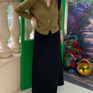 Pure Maxi Plain H-Line Long Skirt