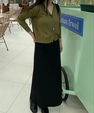 Pure Maxi Plain H-Line Long Skirt