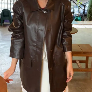 Basic Leather Plain Jacket