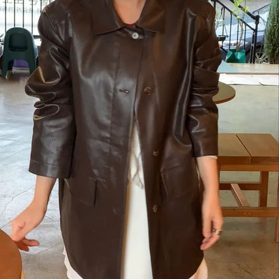 Basic Leather Plain Jacket