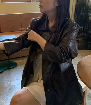 Basic Leather Plain Jacket