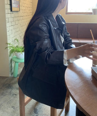 Basic Leather Plain Jacket