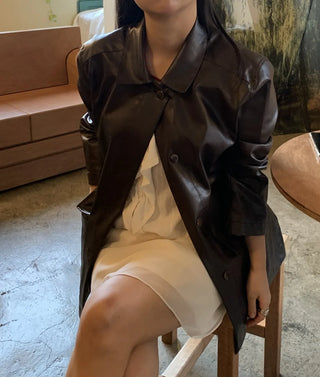Basic Leather Plain Jacket