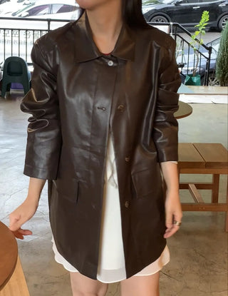 Basic Leather Plain Jacket
