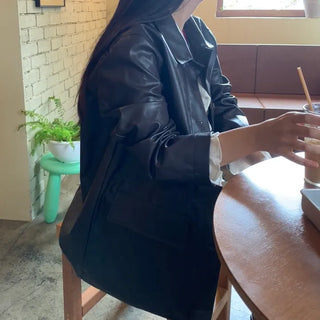 Basic Leather Plain Jacket