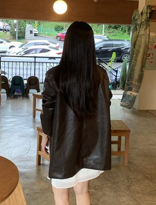 Basic Leather Plain Jacket