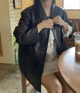 Basic Leather Plain Jacket